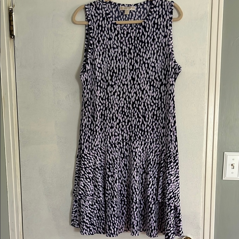 Michael Kors Blue/Purple  and White Mini Dress